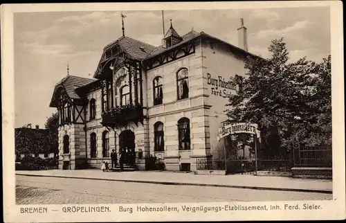 Ak Gröpelingen Hansestadt Bremen, Vergnügungs Etablissement Burg Hohenzollern