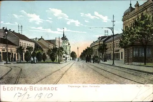 Ak Beograd Belgrad Serbien, Rue Terasia, Terazija