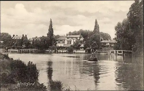 Ak Halliford Surrey England, Teilansicht, Gewässer