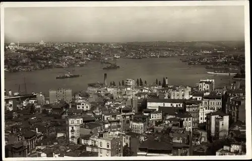 Ak Konstantinopel Istanbul Türkei, Goldenes Horn, Blick auf den Ort