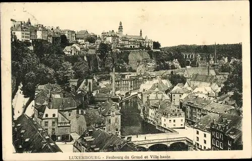 Ak Luxemburg, Faubourg du Grund et Ville haute