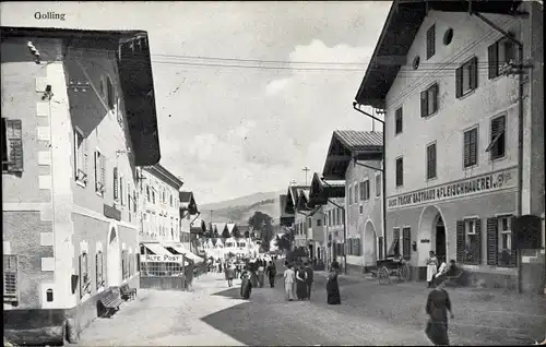 Ak Golling an der Salzach in Salzburg, Alte Post, Gasthaus und Fleischhauerei