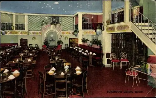 Ak Rochester New York USA, Casa Lorenzo, Chestnut Street, Innenansicht