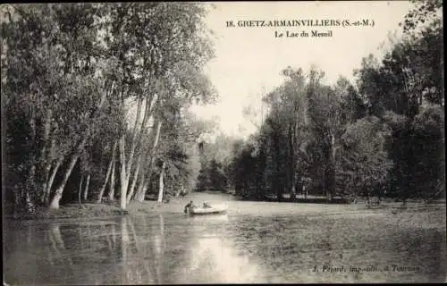 Ak Gretz Armainvilliers Seine et Marne, Le Lac du Mesnil