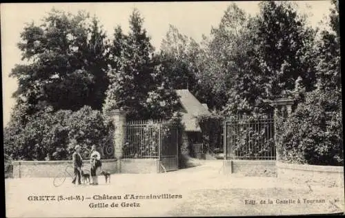 Ak Gretz Armainvilliers Seine et Marne, Chateau d'Armainvilliers, Grille de Gretz
