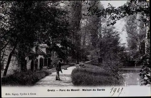 Ak Gretz Armainvilliers Seine et Marne, Parc du Mesnil, Maison du Garde