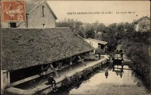 Ak Gretz Armainvilliers Seine et Marne, Le vieux lavoir