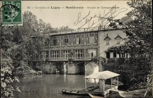 Ak Montévrain Seine et Marne, Moulin de Quincangrogne