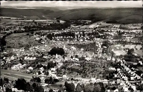 Ak Michelstadt im Odenwaldkreis Südhessen, Blick auf den Ort, Fliegeraufnahme