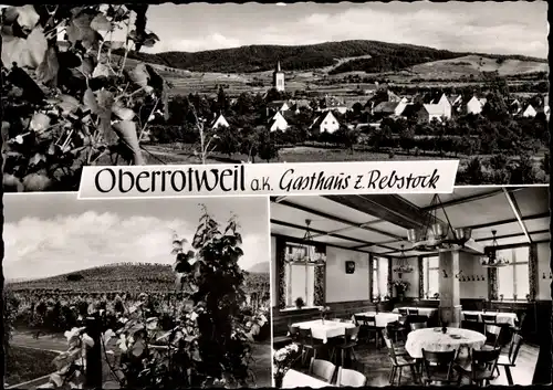 Ak Oberrotweil Vogtsburg im Kaiserstuhl, Panorama, Rebstöcke, Gasthof zum Rebstock