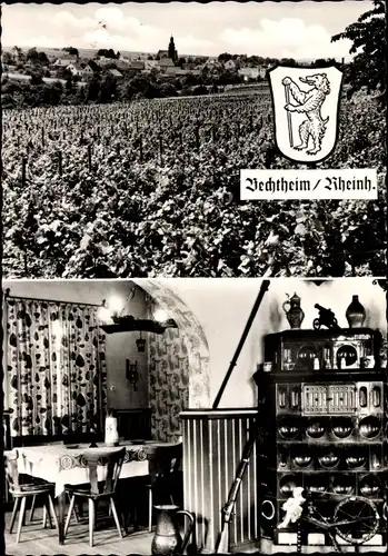 Wappen Ak Bechtheim in Rheinland Pfalz, Gasthof Zum Schwanen, Rebstöcke