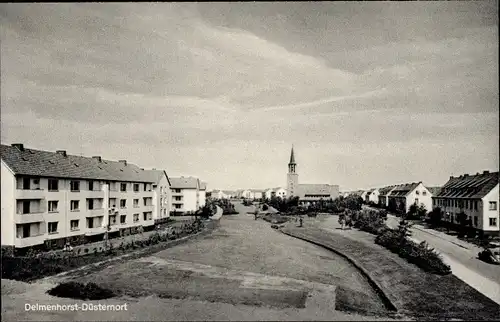 Ak Delmenhorst in Oldenburg, Ortschaft, Kirche, Wohnsiedlung