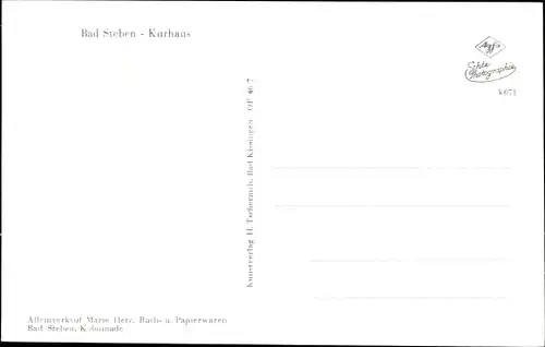 Ak Bad Steben im Frankenwald, Kurhaus