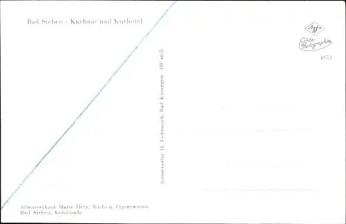 Ak Bad Steben im Frankenwald, Kurhaus, Kurhotel