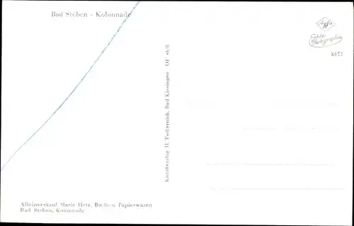 Ak Bad Steben im Frankenwald, Kolonnade