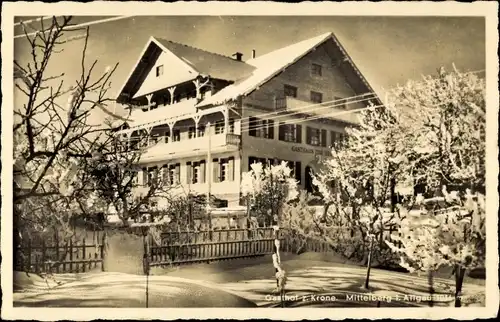 Ak Mittelberg im Allgäu, Gasthof zur Krone, Winter