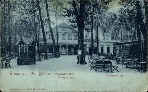 Mondschein Ak Hamburg Wandsbek Groß Jüthorn, Hotel