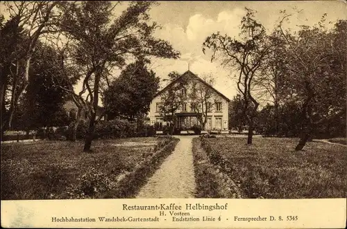 Ak Hamburg Wandsbek, Restaurant Helbingshof