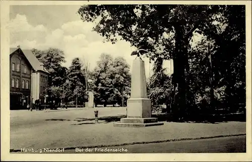 Ak Hamburg Eimsbüttel Niendorf, Kriegerdenkmal, Friedenseiche