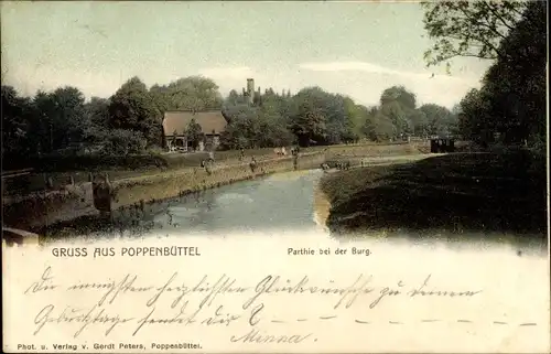 Ak Hamburg Wandsbek Poppenbüttel, Bei der Burg