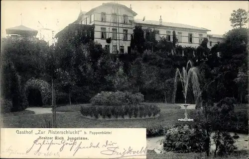 Ak Hamburg Wandsbek Poppenbüttel, Gasthof Zur Alsterschlucht, Garten