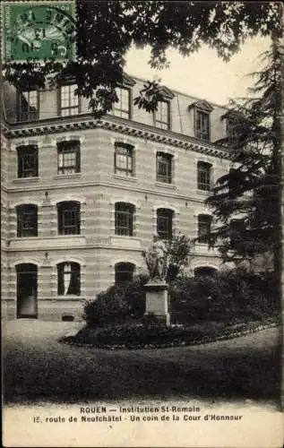 Ak Rouen Seine Maritime, Institution Saint Romain, Un coin de la Cour d'Honneur