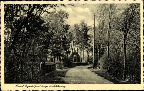 Ak Groet Nordholland, Rijwielpad langs de Achterweg
