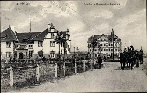 Ak Anderten Hannover in Niedersachsen, Bahnhof, Restauration Bahnburg