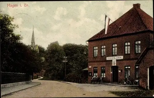 Ak Hagen im Bremischen, Gasthaus Zur ? Eiche