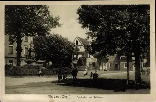 Ak Weiden in der Oberpfalz, Schörplatz, Denkmal