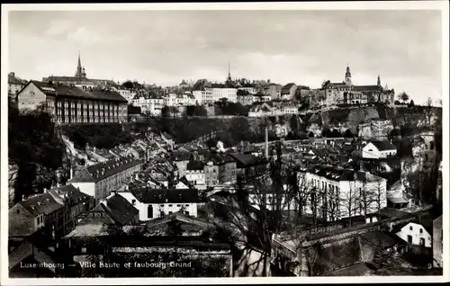 Ak Luxembourg Luxemburg, Ville haute et faubourg Grund