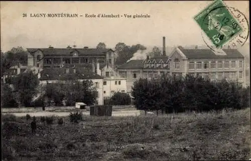 Ak Lagny Montevrain Seine et Marne, Ecole d'Alembert, Vue generale