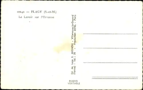 Ak Flagy Seine et Marne, Le Lavoir sur l'Orvanne