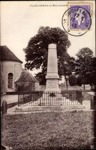 Ak Guignes Seine et Marne, Le Monument aux Morts