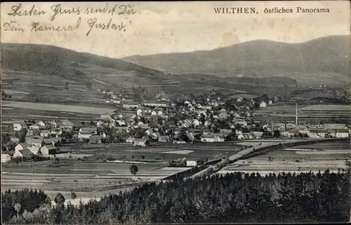 Ak Wilthen in der Oberlausitz, Östliches Panorama