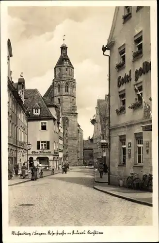 Ak Weißenburg in Mittelfranken Bayern, Rosenstraße, Hotel, Eisen Albrecht