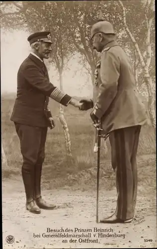 Ak Großadmiral Prinz Heinrich von Preußen, Generalfeldmarschall Paul von Hindenburg, Ostfront 1. WK