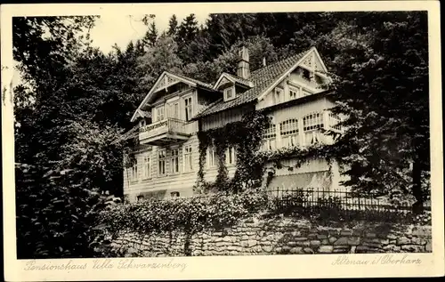 Ak Altenau Clausthal Zellerfeld im Oberharz, Pensionshaus Villa Schwarzenberg