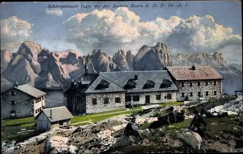 Ak Südtirol, Schlernhäuser, Dolomiten, Gebirge