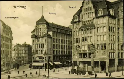 Ak Hamburg, Barkhof, Seeburg, Mönkeberghaus