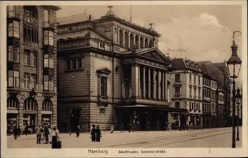 Ak Hamburg, Stadttheater, Dammtorstraße, Aue's Hotel