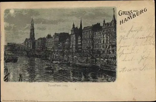 Litho Hamburg Mitte Altstadt, Dovefleet