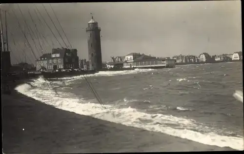 Ak Nordseebad Cuxhaven, See, Strand, Leuchtturm