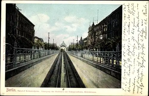 Ak Berlin Schöneberg, Blick auf den Bahnhof Nollendorfplatz, Hochbahn, Untergrundbahn