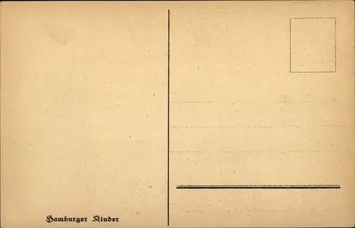 Künstler Ak Bombach, Hamburger Kinder, Fachwerkhäuser, Frau