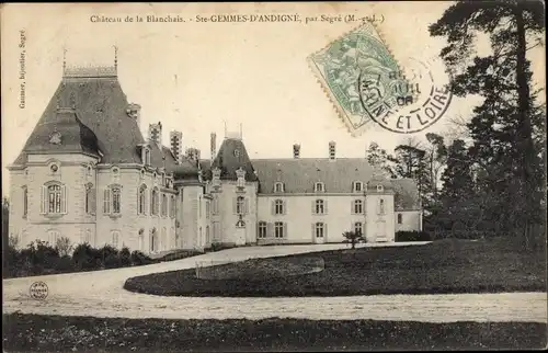 Ak Sainte Gemmes d'Andigné Maine et Loire, Chateau de la Blanchais