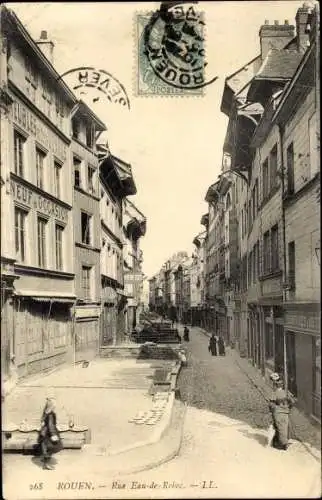 Ak Rouen Seine Maritime, Rue Eau de Robec