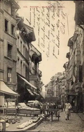 Ak Rouen Seine Maritime, Rue Eau de Robec