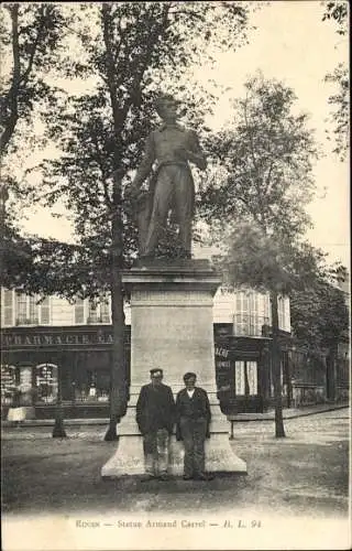 Ak Rouen Seine Maritime, Statue Armand Carrel