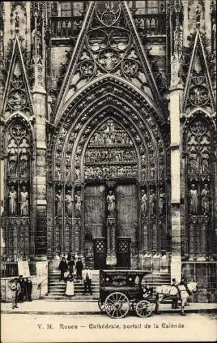 Ak Rouen Seine Maritime, Cathedrale, portrail de la Calende